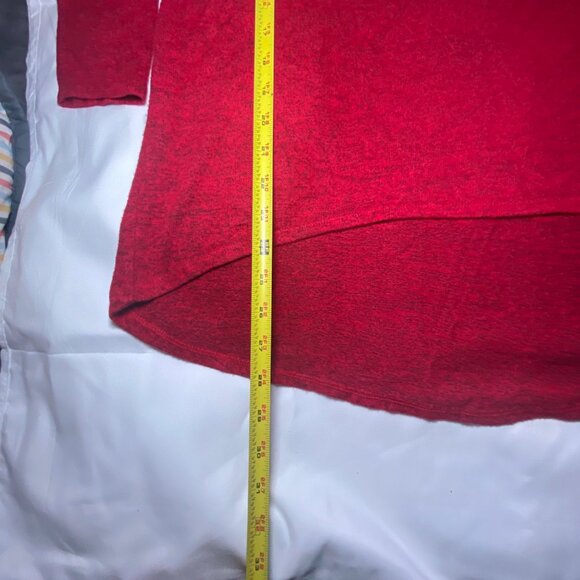 Cozy Red Sweater Hi-Lo Hem Cowl Neck Women - Size S Petite Holiday Relax Comfort - Picture 5 of 8